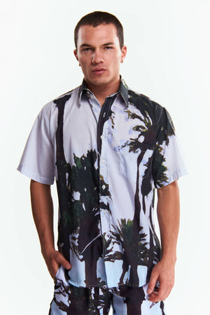 Camisa Manga corta Diseño Palma de aquarela