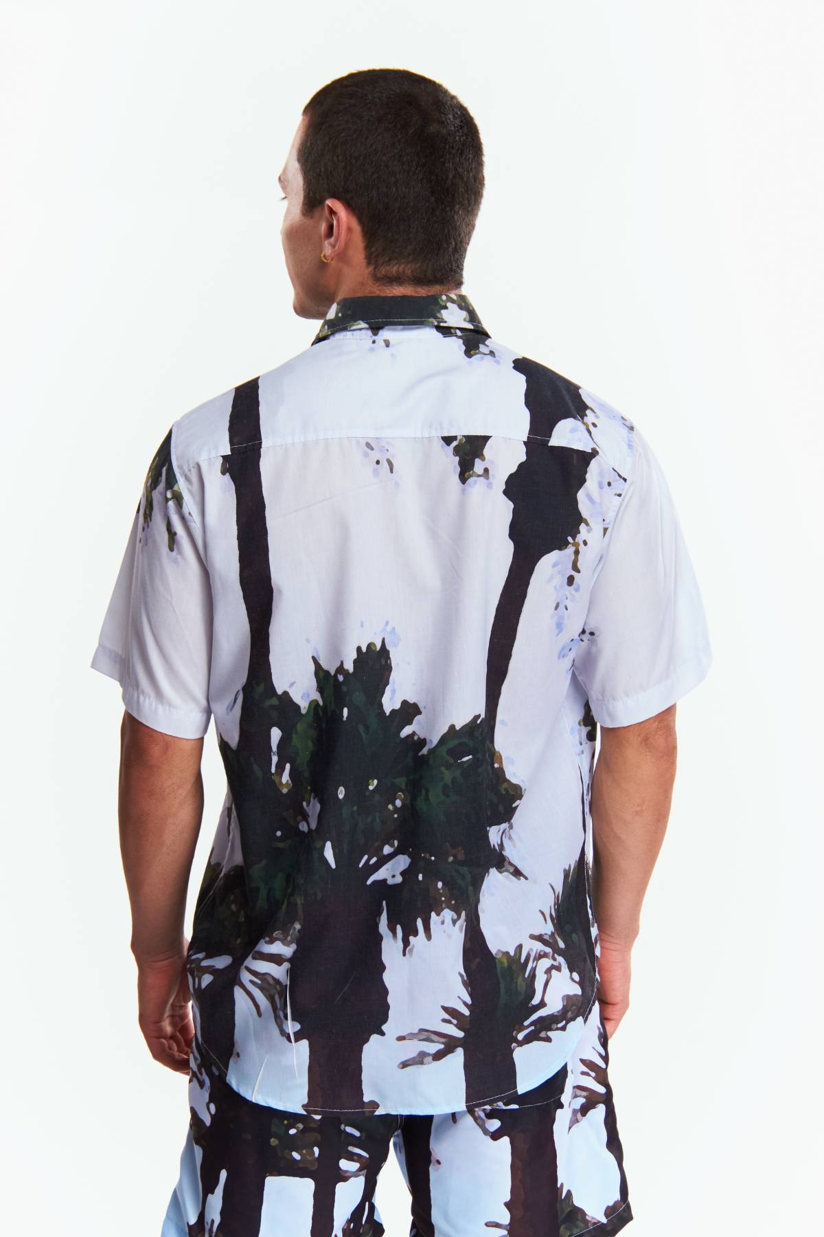 Camisa Manga corta Diseño Palma de aquarela
