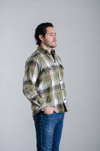 Camisa Franela Manga Larga Cuadro Verde