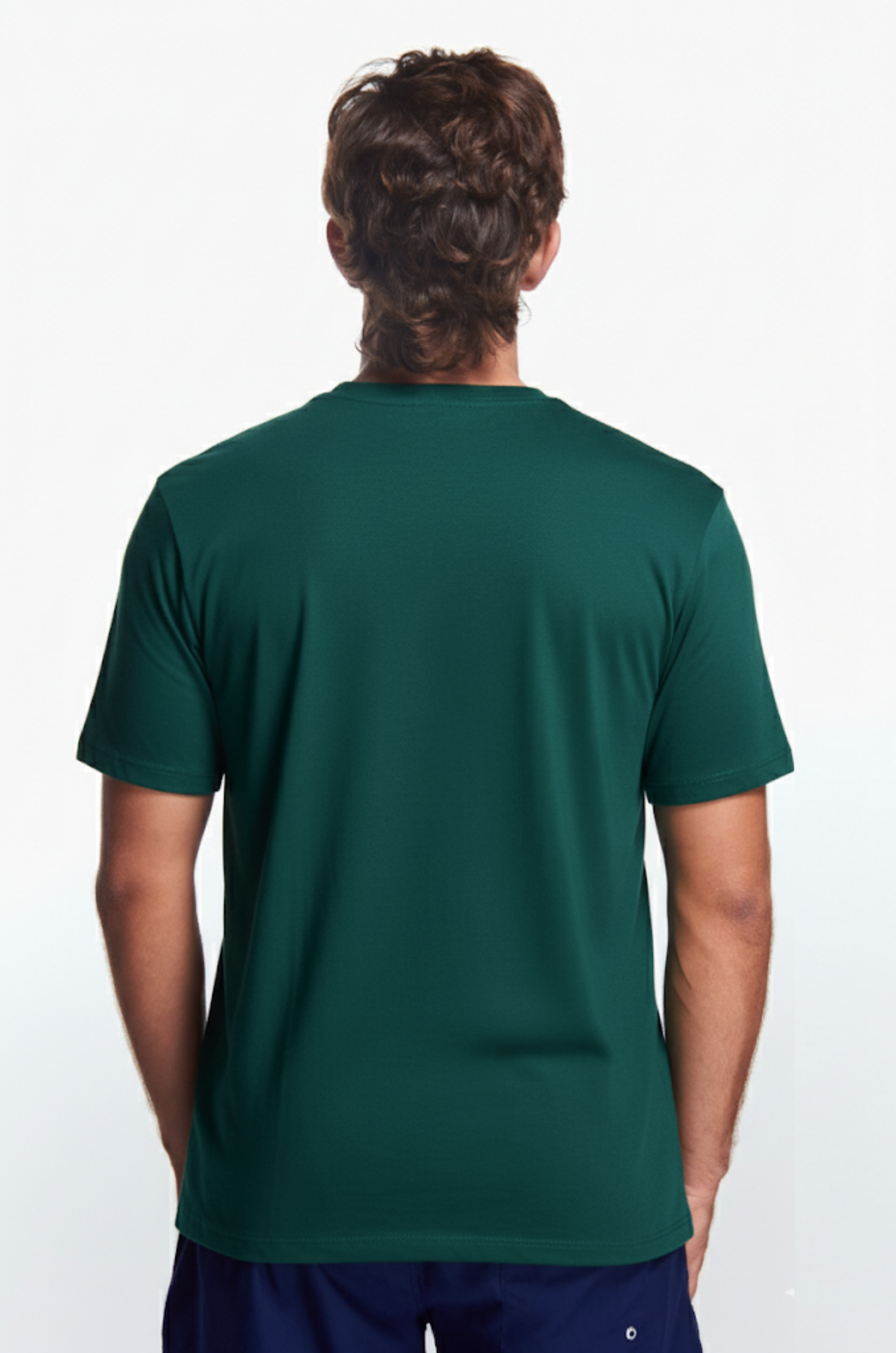 Playera Cuello V Básica Verde botella