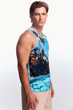 Playera Tank top Diseño mar y tierra