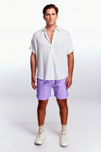 Camisa Lino Manga corta Blanco Ivory
