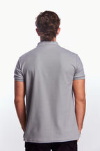 Playera Polo Clasica Slim Fit Manga corta Gris perla