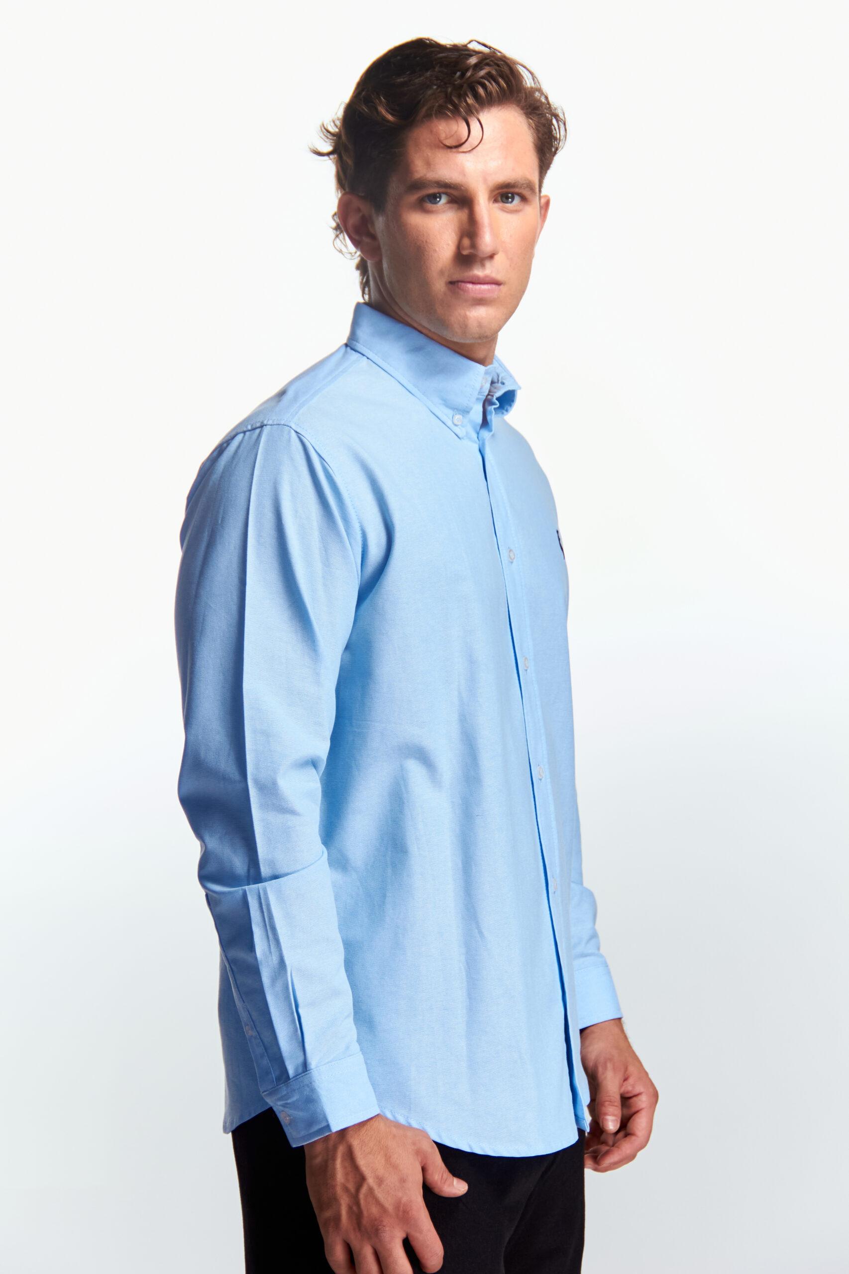 Camisa Manga Larga Básica Azul Cielo