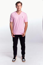 Playera Cuello V Básica Rosa