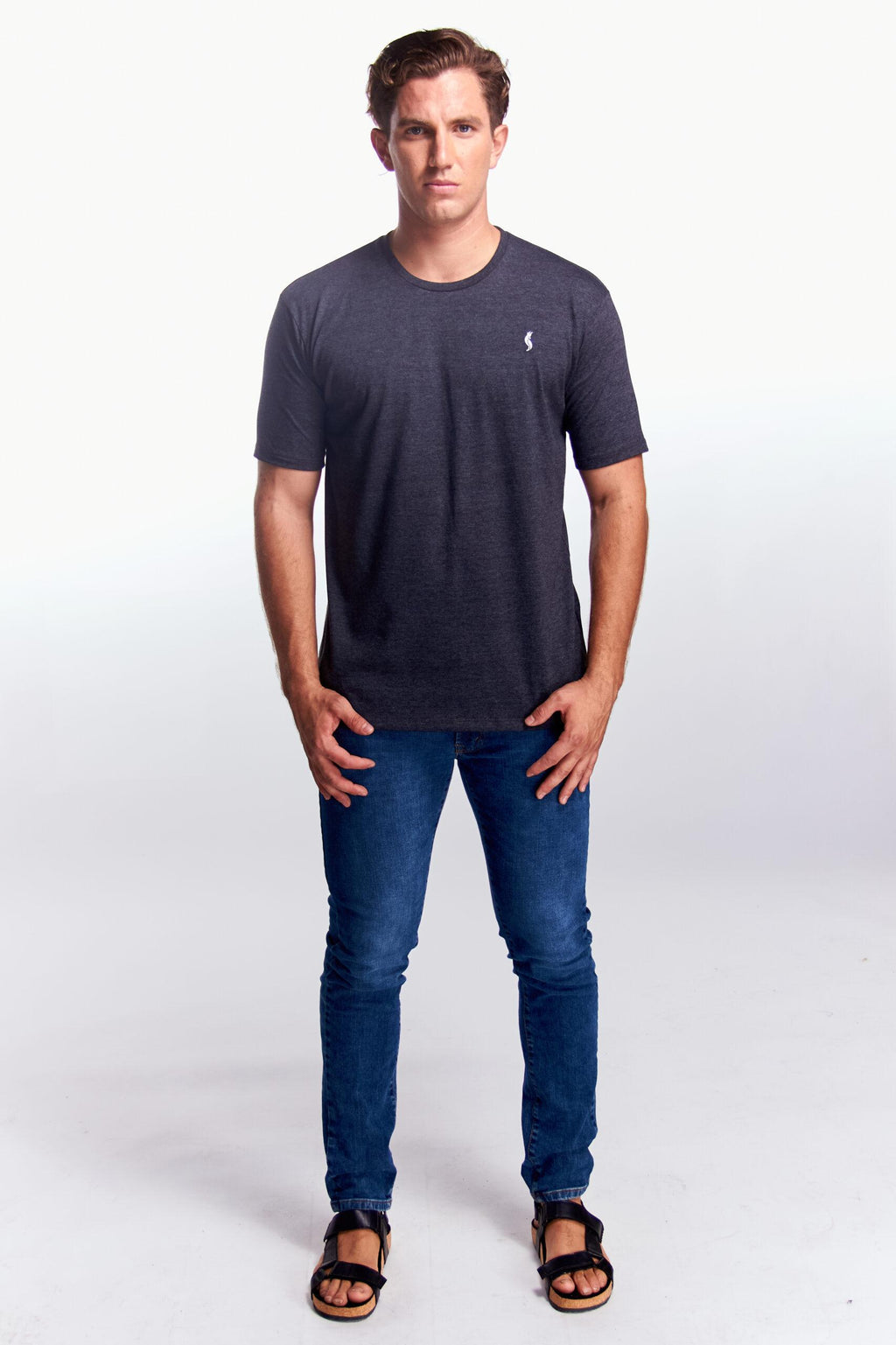 Playera Cuello redondo Básica Gris oxford