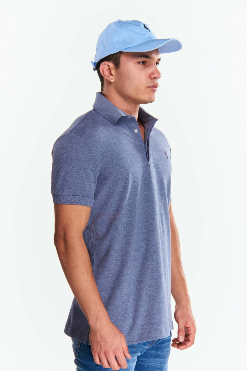 Playera Polo Manga corta Azul marino mezclilla