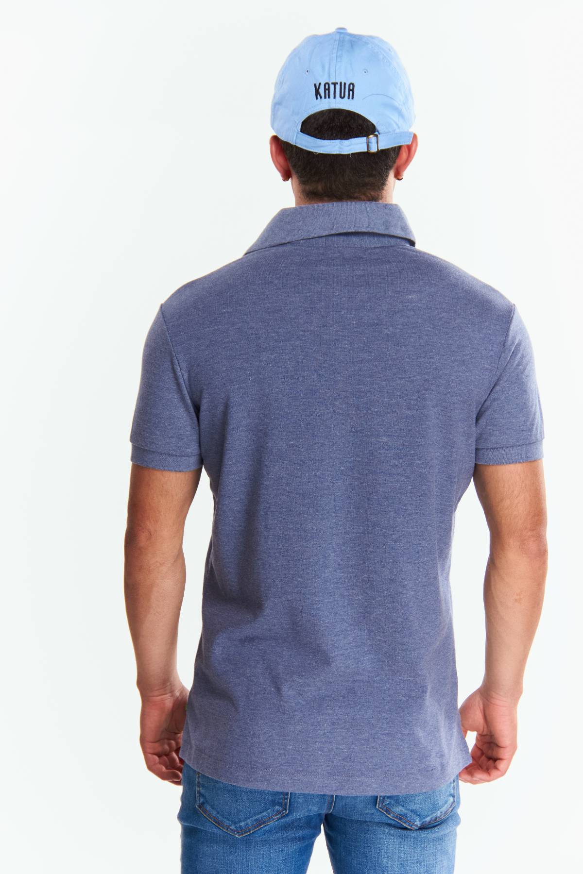 Playera Polo Manga corta Azul marino mezclilla