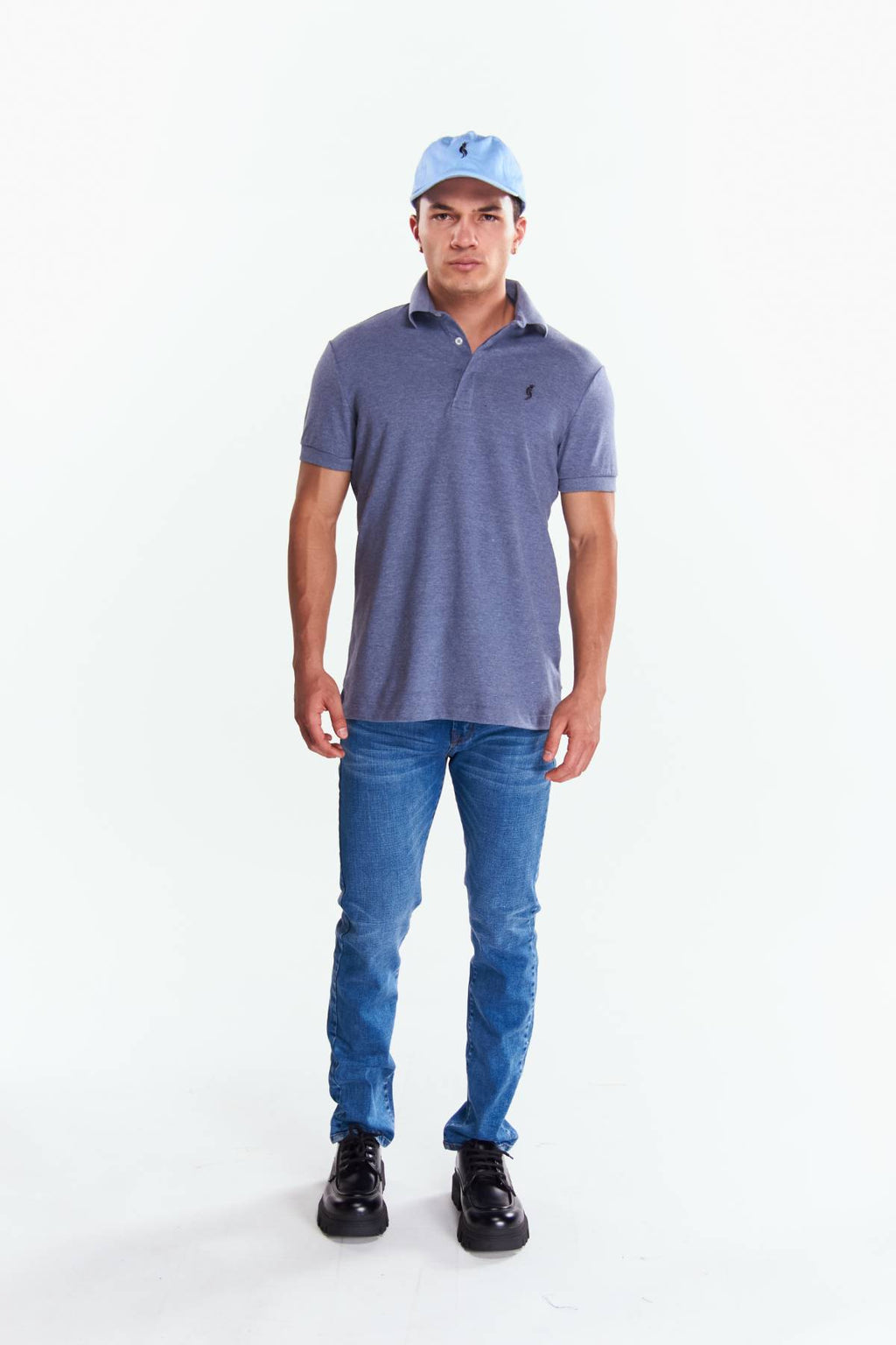 Playera Polo Manga corta Azul marino mezclilla