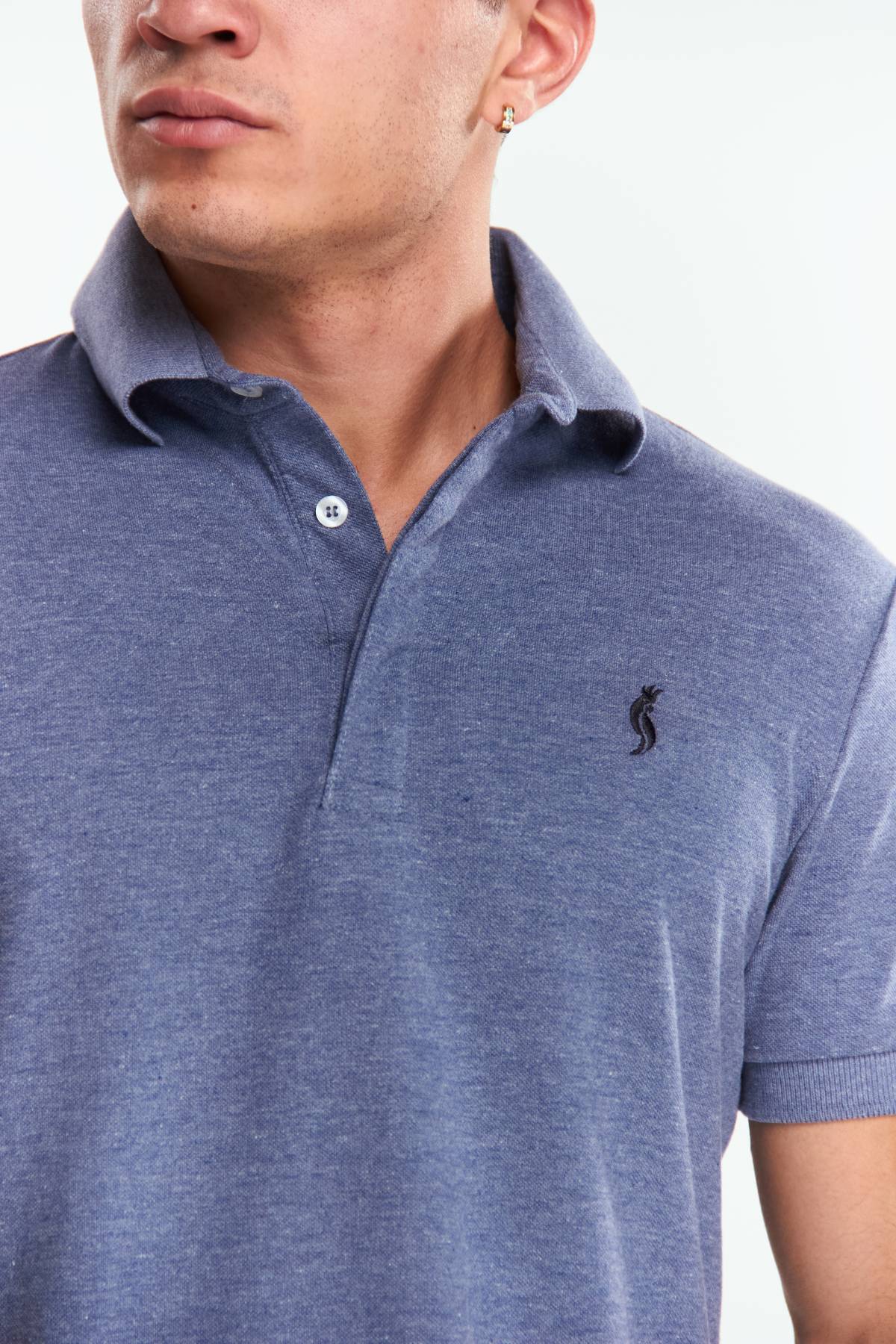 Playera Polo Manga corta Azul marino mezclilla
