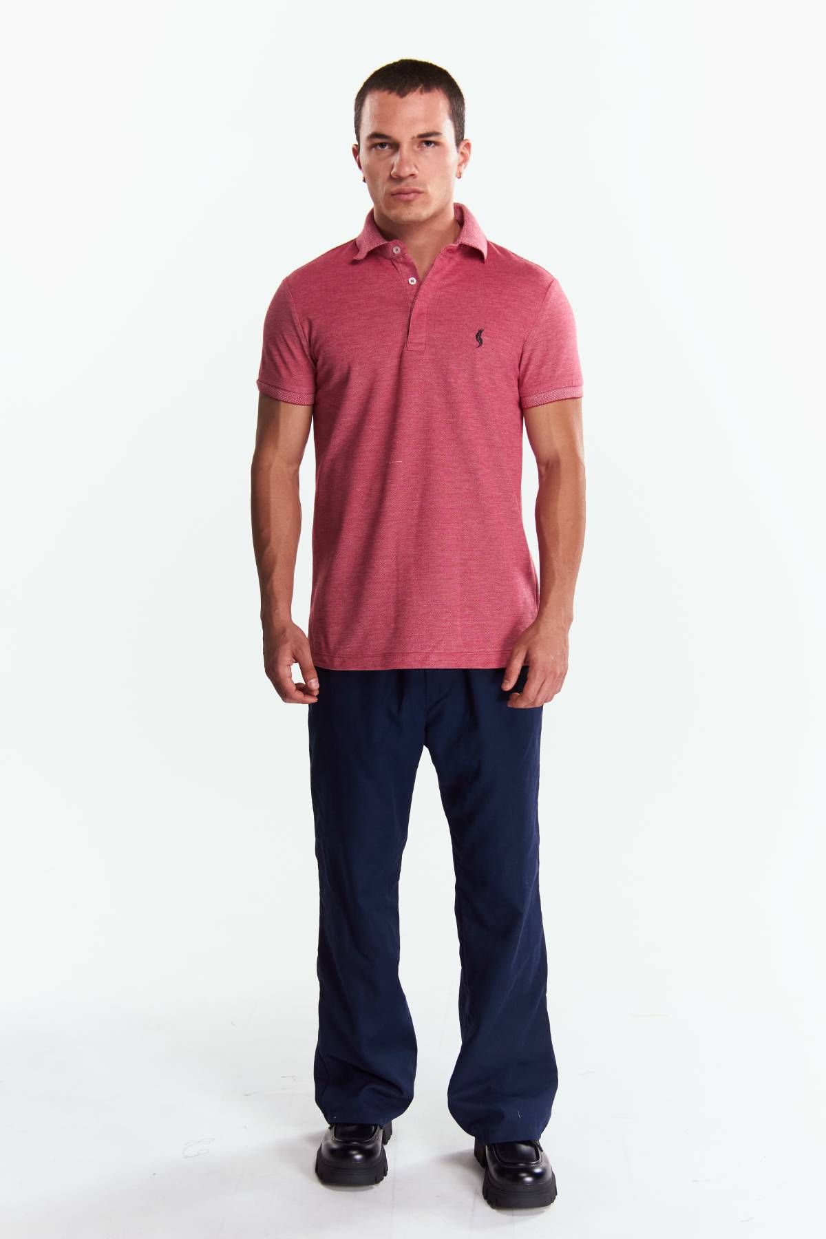 Playera Polo Manga corta Rojo Jaspe