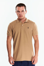 Playera Polo Clasica Slim Fit Manga corta Beige