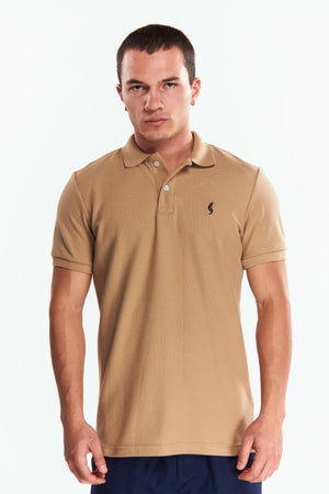 Playera Polo Clasica Slim Fit Manga corta Beige