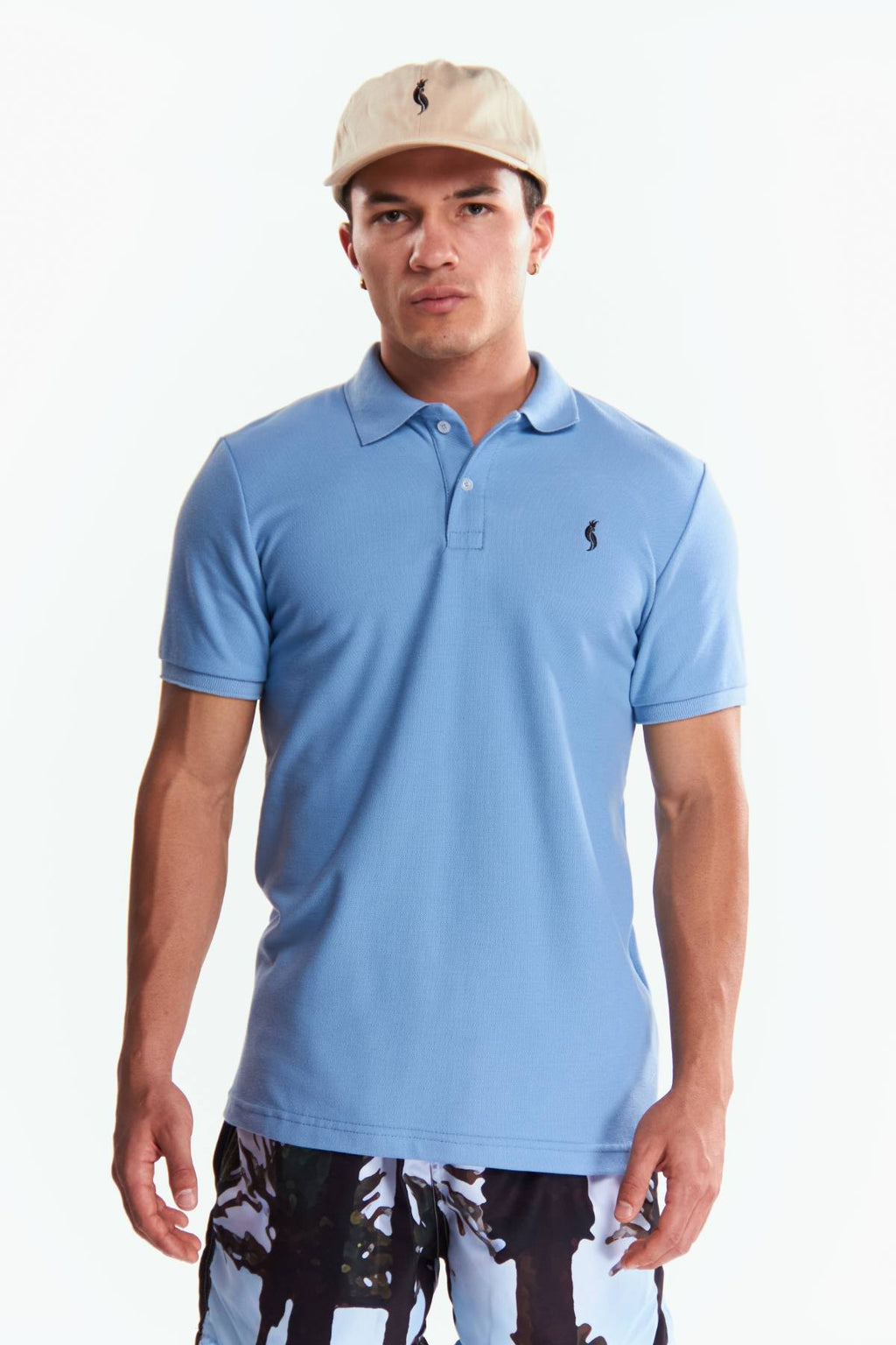 Playera Polo Clasica Slim Fit Manga corta Azul cielo