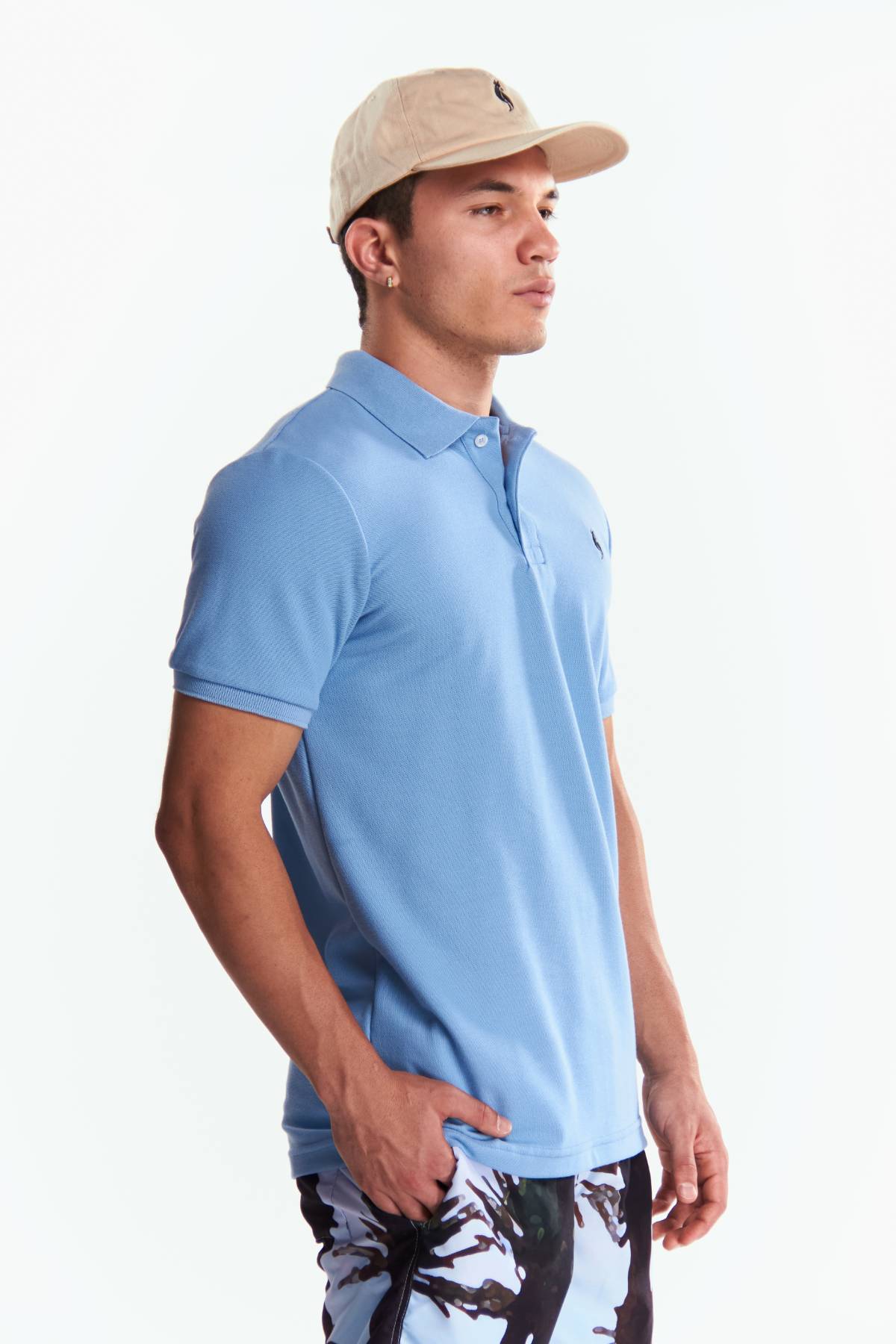 Playera Polo Clasica Slim Fit Manga corta Azul cielo