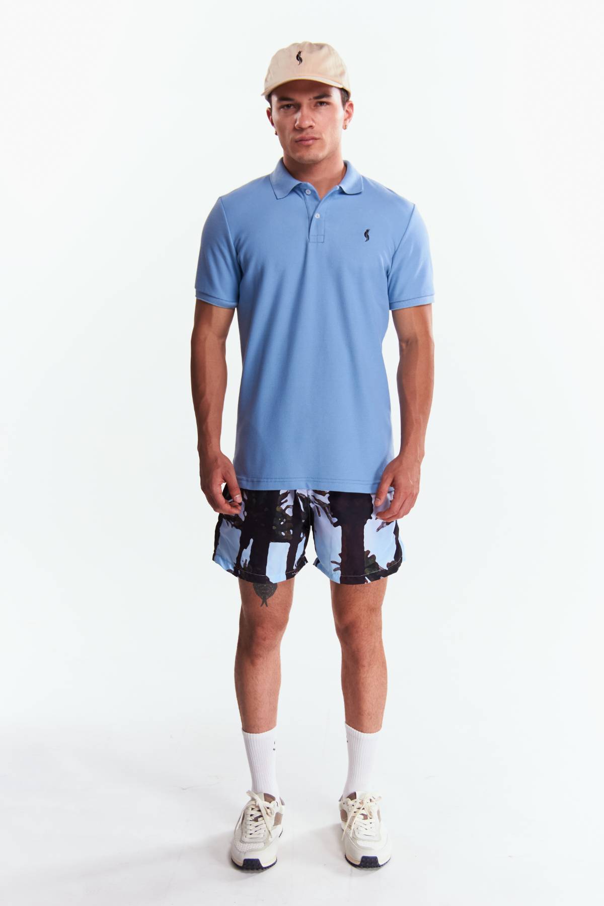 Playera Polo Clasica Slim Fit Manga corta Azul cielo