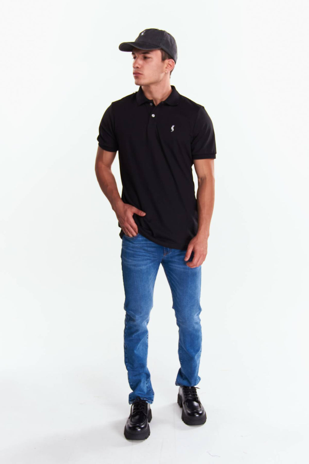 Playera Polo Clasica Slim Fit Manga corta Negro