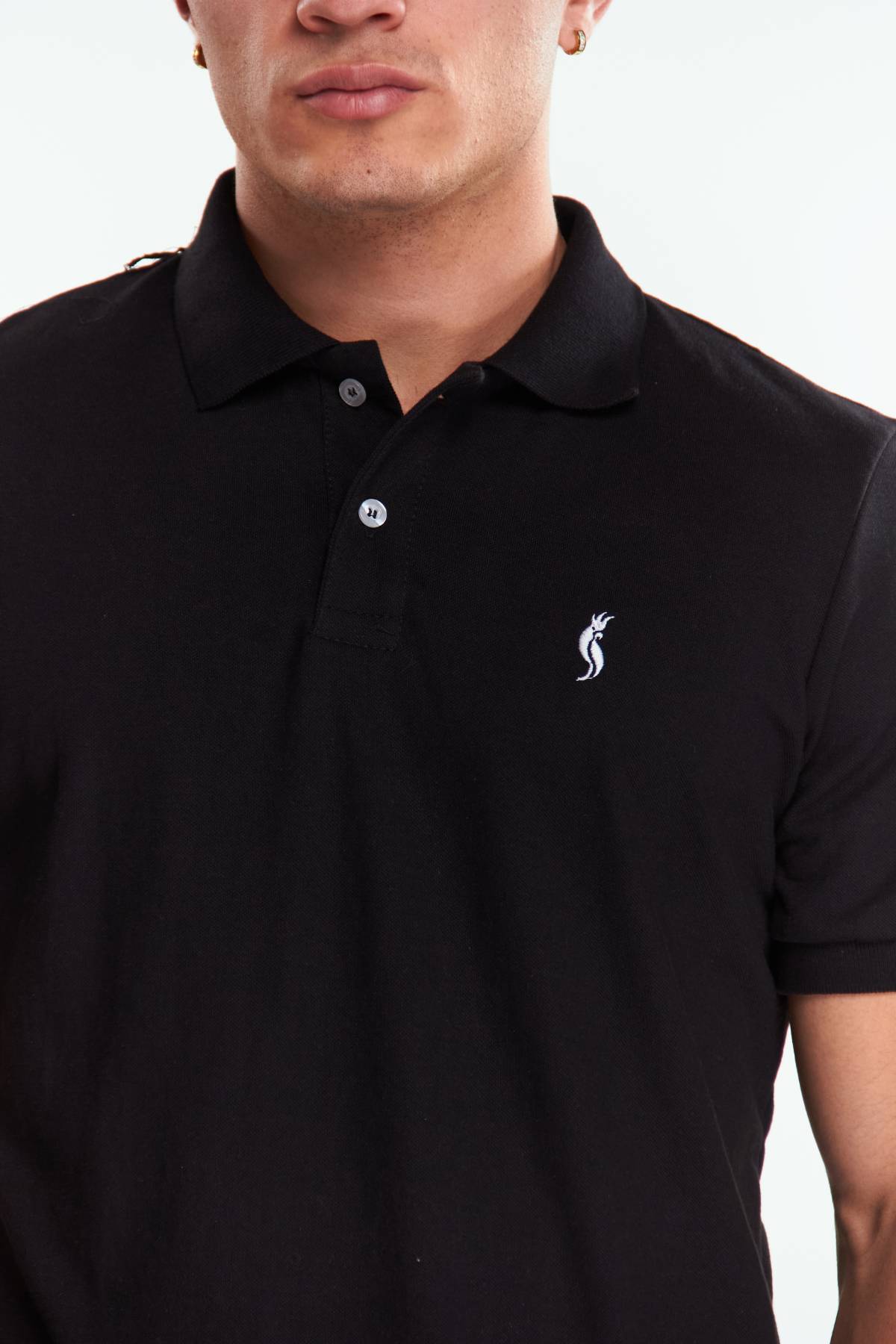 Playera Polo Clasica Slim Fit Manga corta Negro