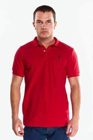 Playera Polo Clasica Slim Fit Manga corta Rojo