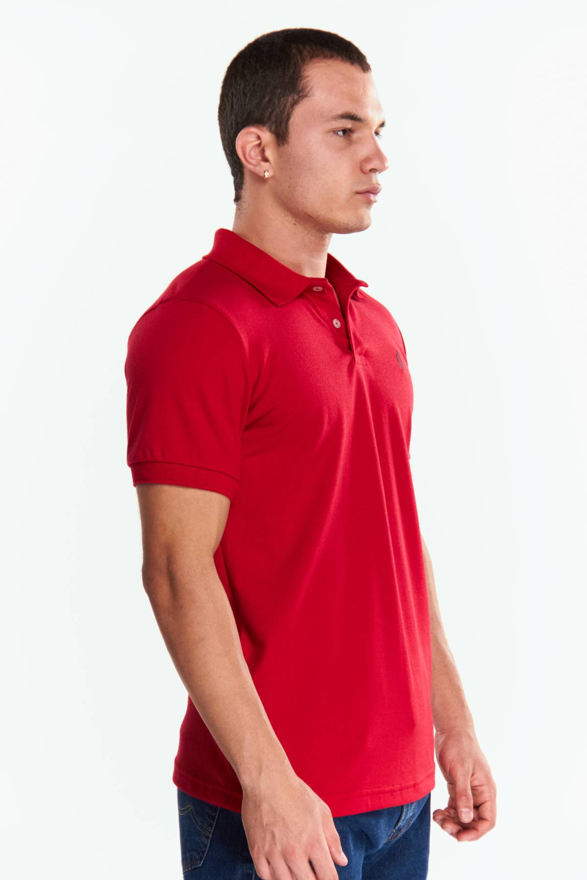 Playera Polo Clasica Slim Fit Manga corta Rojo