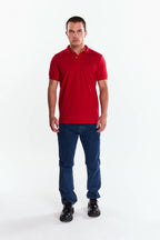 Playera Polo Clasica Slim Fit Manga corta Rojo