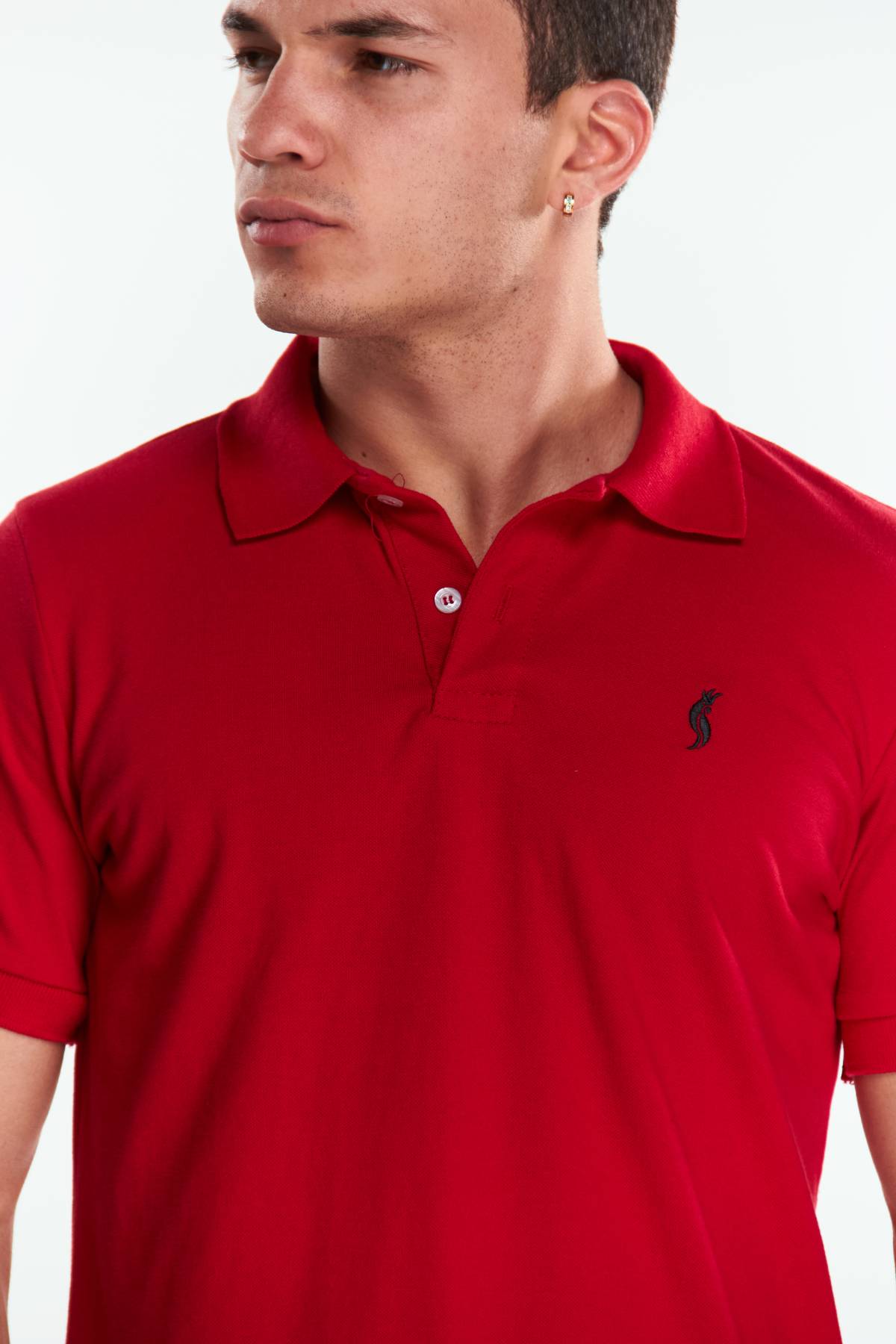Playera Polo Clasica Slim Fit Manga corta Rojo