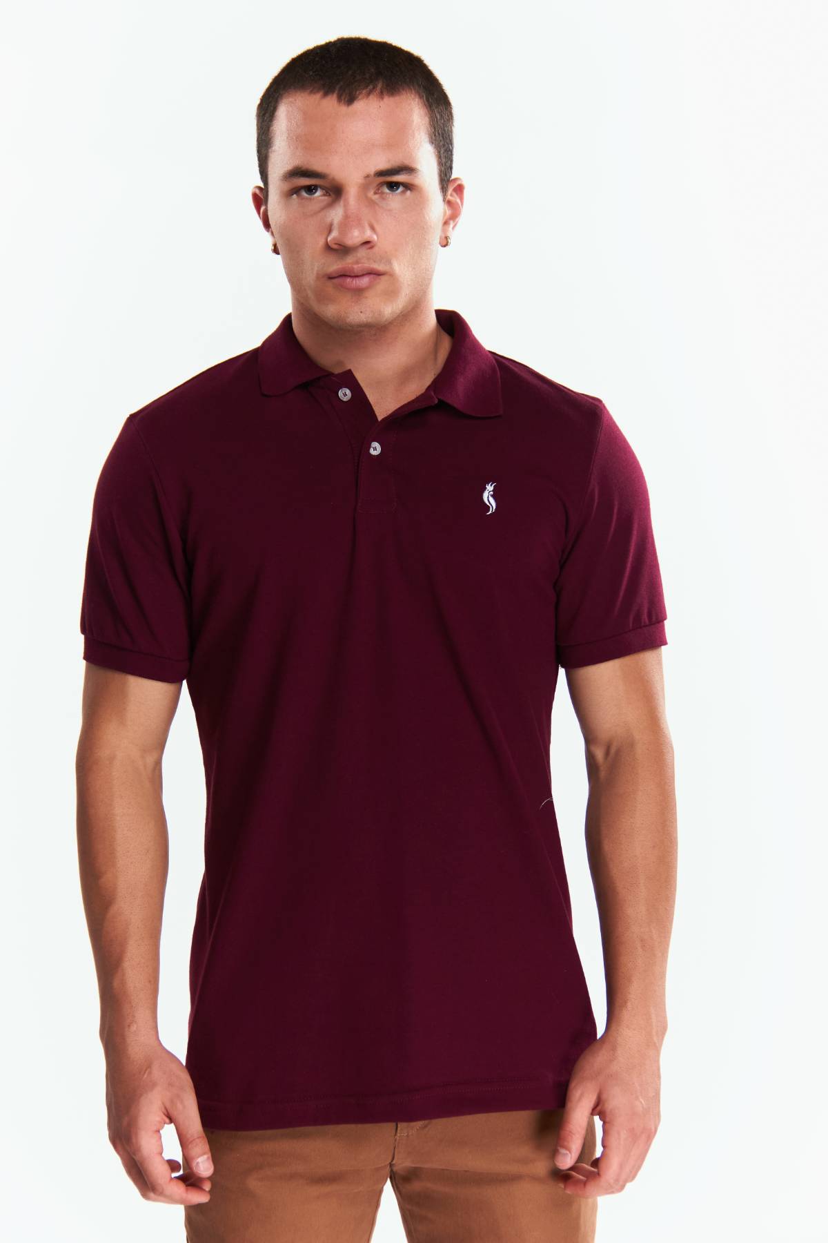Playera Polo Clasica Slim Fit Manga corta Vino