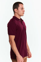 Playera Polo Clasica Slim Fit Manga corta Vino
