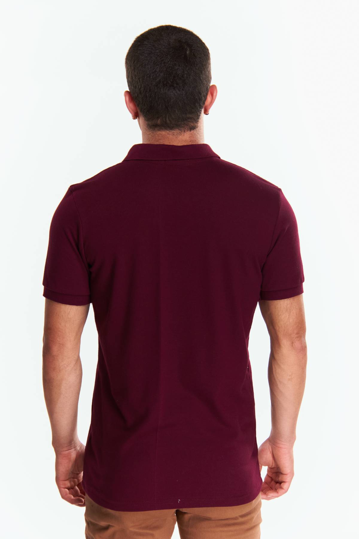 Playera Polo Clasica Slim Fit Manga corta Vino