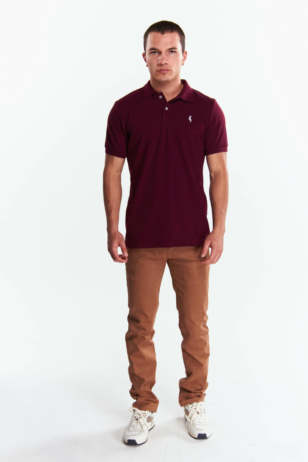 Playera Polo Clasica Slim Fit Manga corta Vino