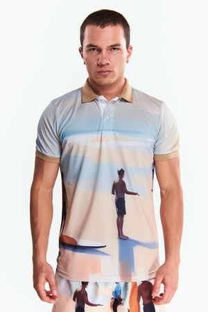 Playera Polo Sublimada Manga corta Surf