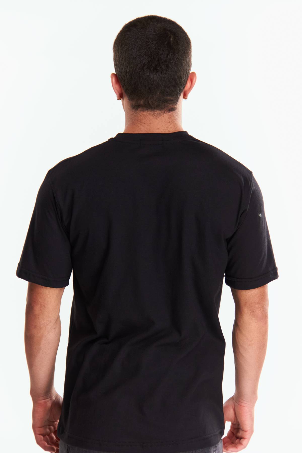 Playera Henley Manga corta Negro