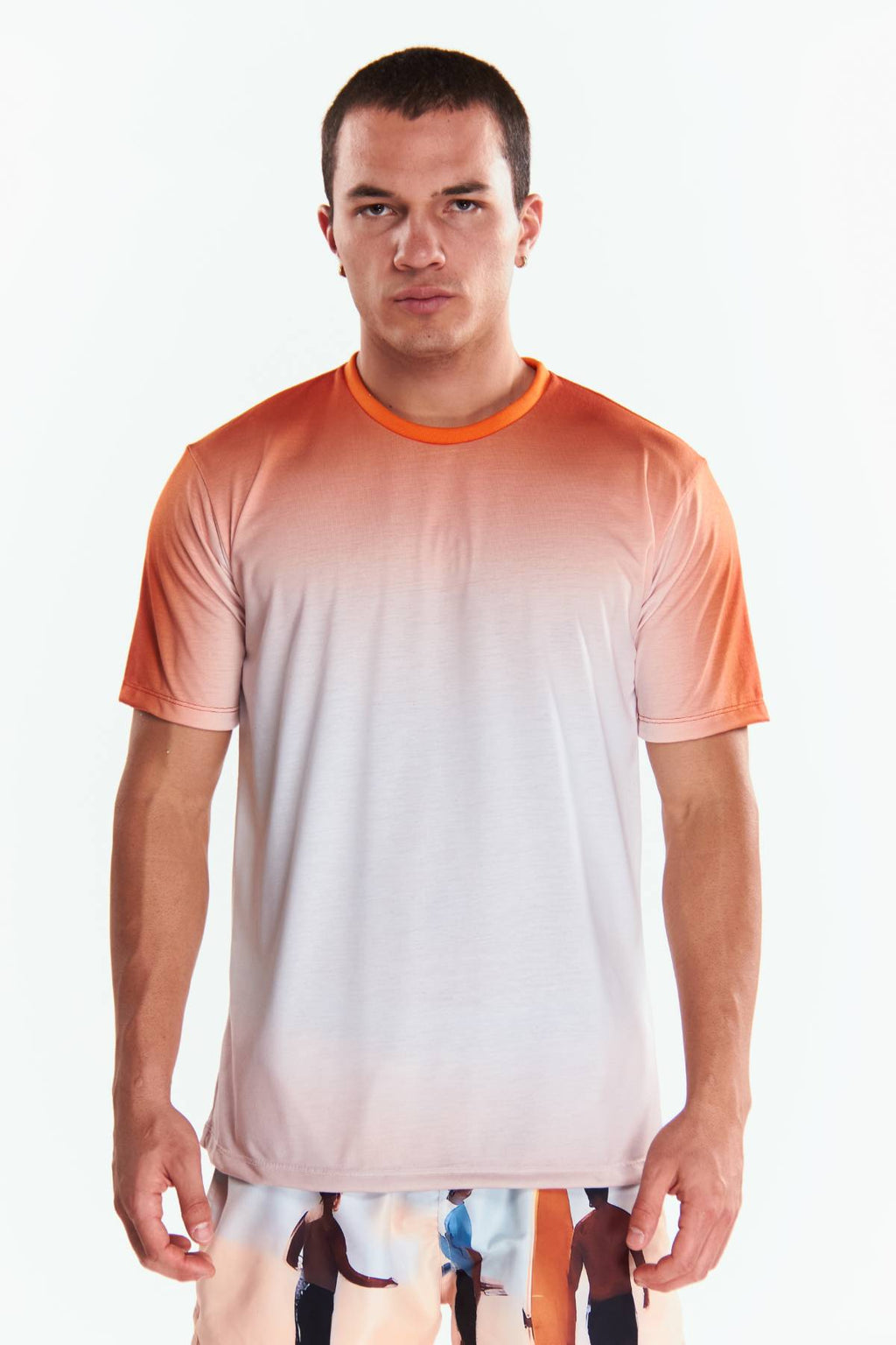 Playera Cuello redondo Degradado Naranja