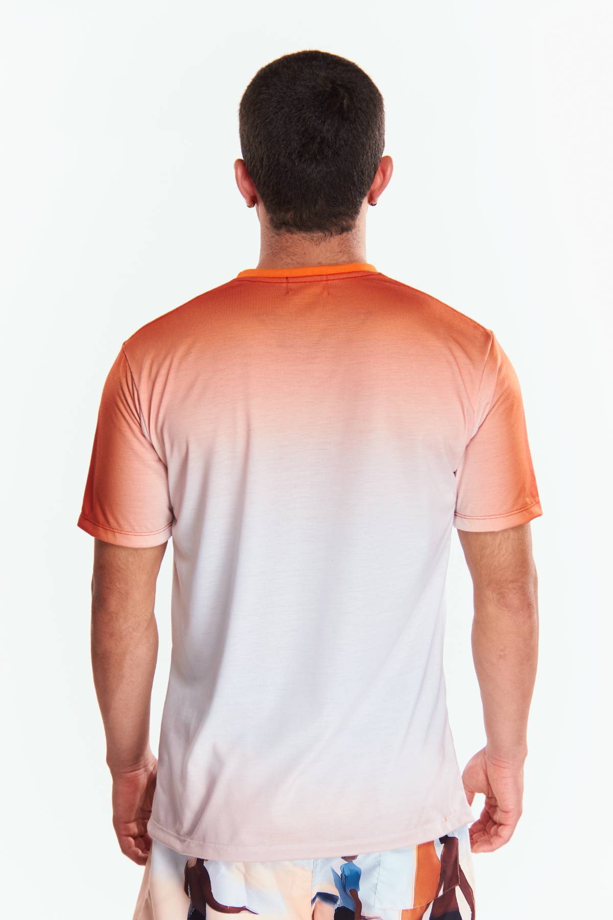 Playera Cuello redondo Degradado Naranja