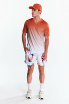 Playera Cuello V Manga corta Degradado Naranja